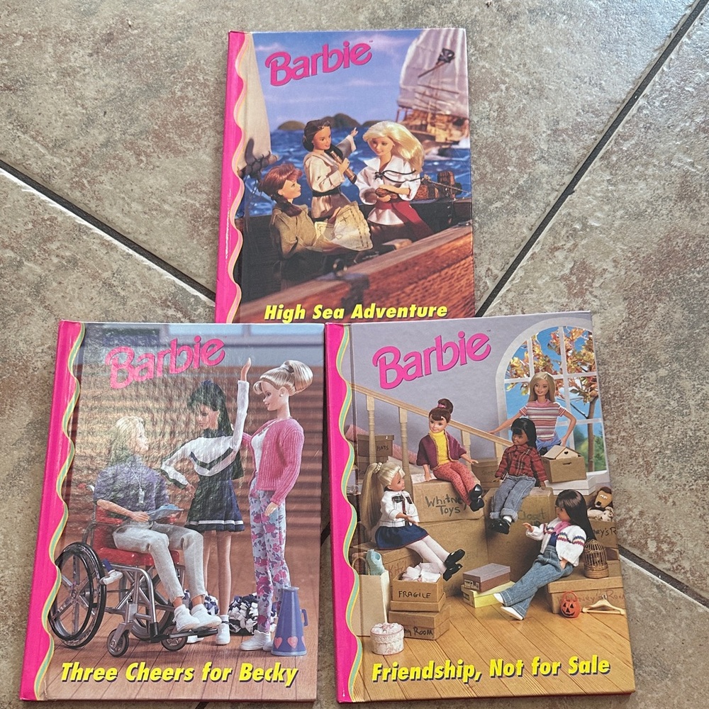 3 Vintage Barbie & Friends Hardcover Books 1990s Three Cheers for Becky + More